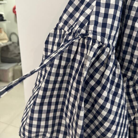 J.Crew Tiered Mini Skirt | Navy Gingham | Lightweight Summer Style XL NWT - Picture 5 of 10